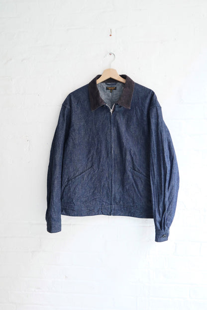 *A Vontade - Cord Collar Zip Work Jacket, Indigo