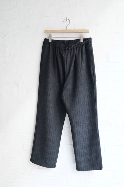 Sunnysiders - Wool Lounge Pants, Charcoal Stripe