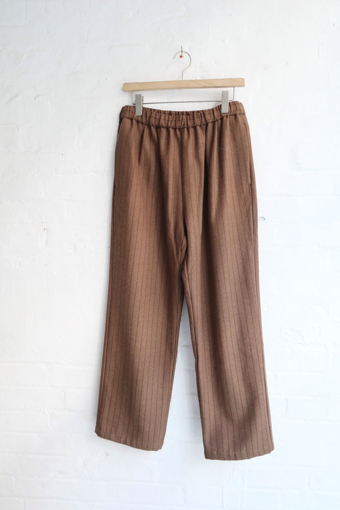 Sunnysiders - Wool Lounge Pants, Brown Stripe