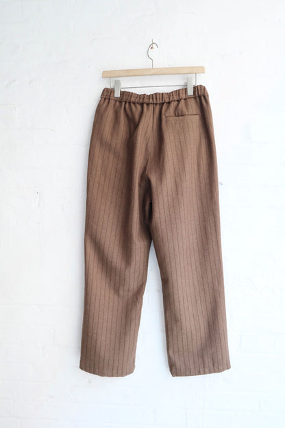 Sunnysiders - Wool Lounge Pants, Brown Stripe