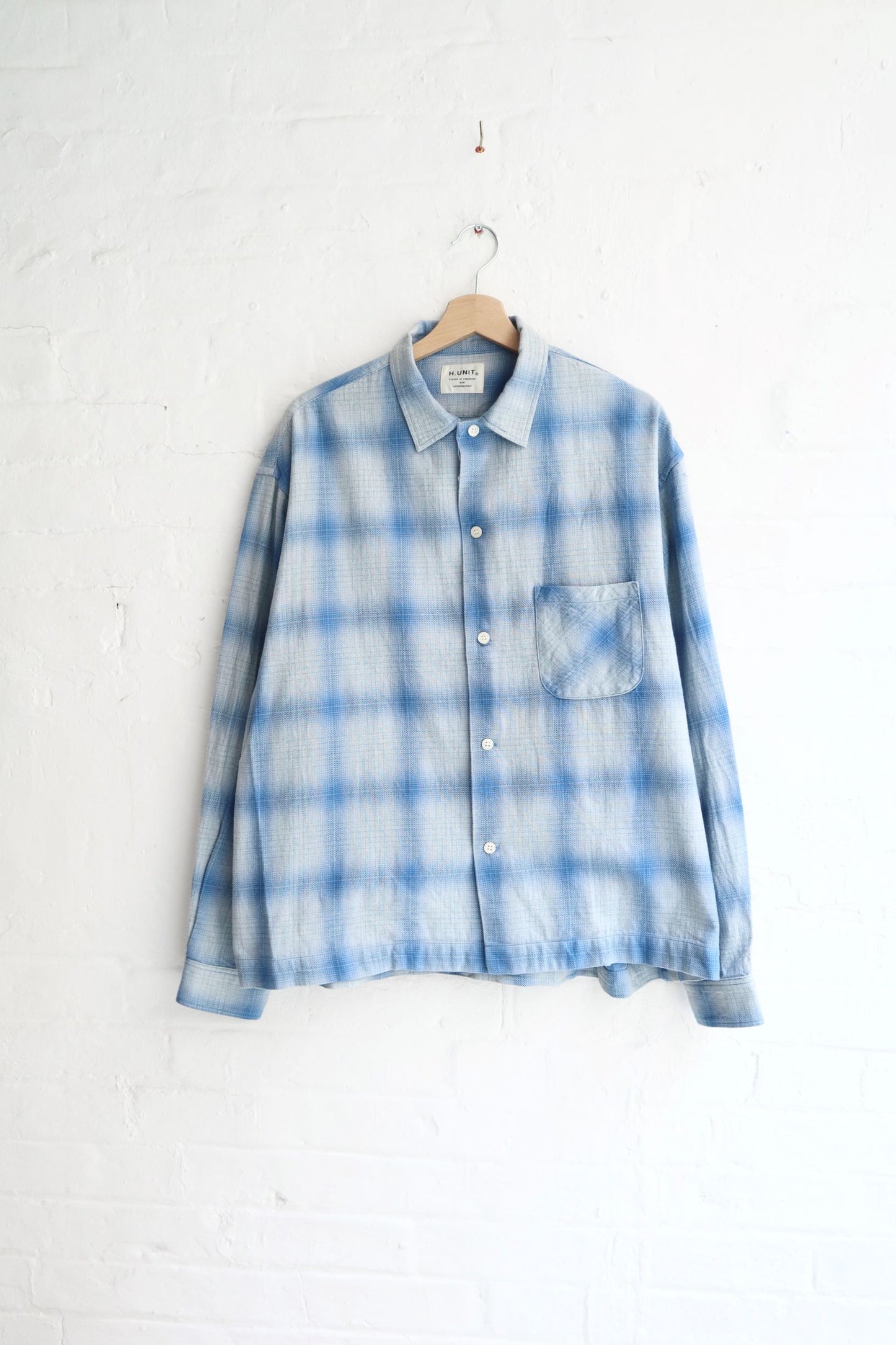 H.Unit - Indigo Checked Work Shirt, Blue