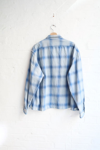 H.Unit - Indigo Checked Work Shirt, Blue