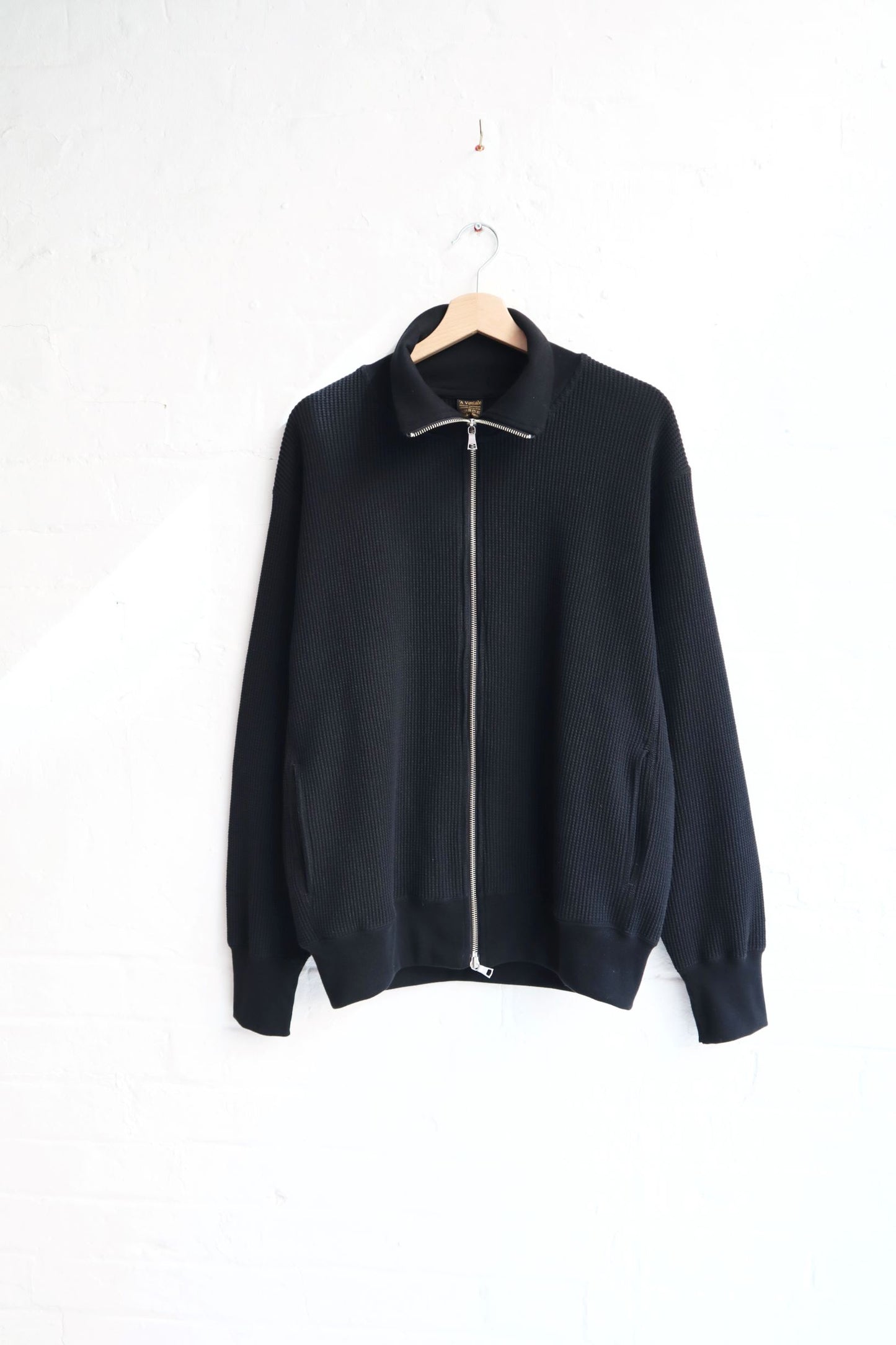*A Vontade - Waffle Drivers Zip-Through, Black