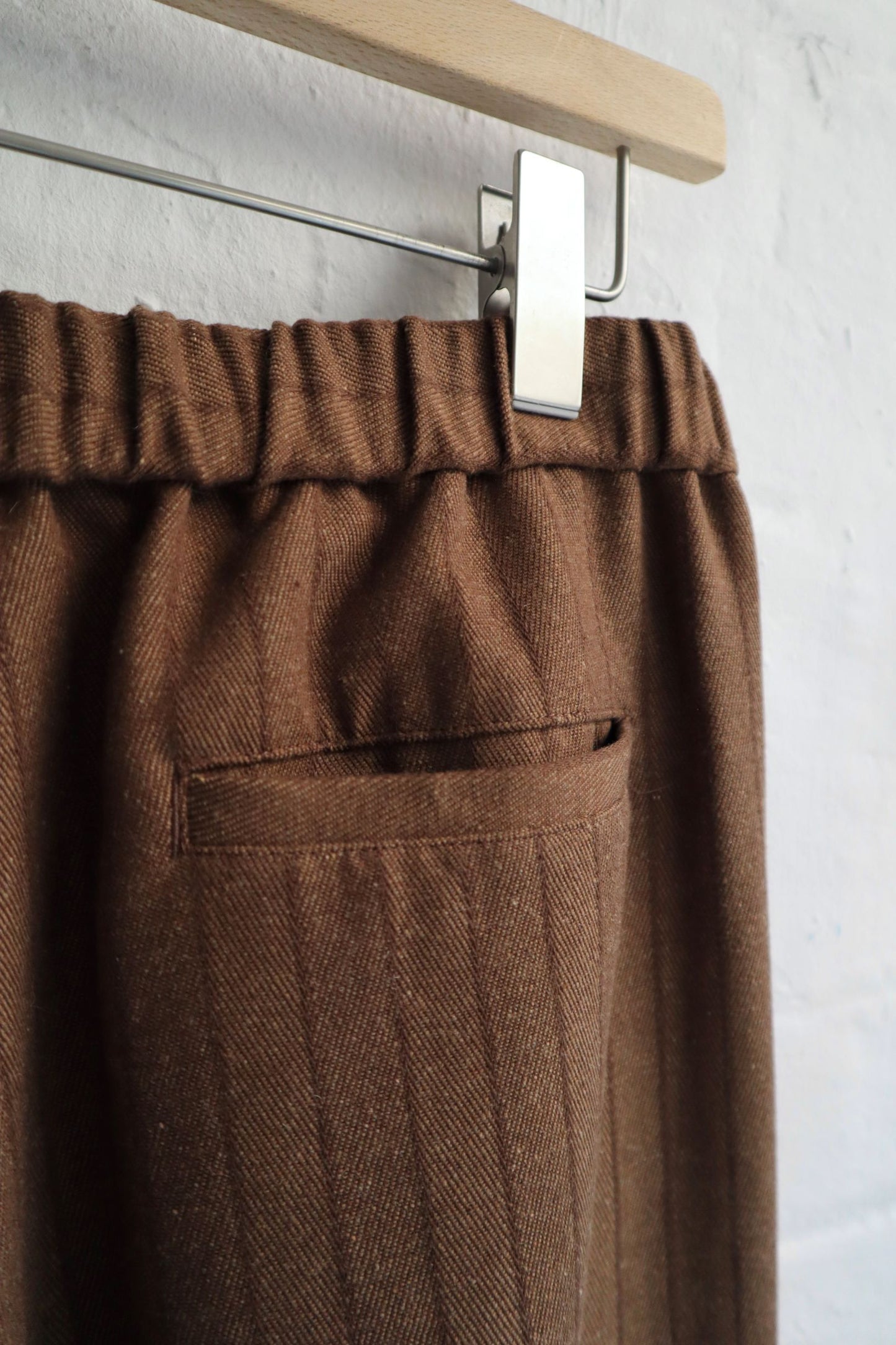 Sunnysiders - Wool Lounge Pants, Brown Stripe