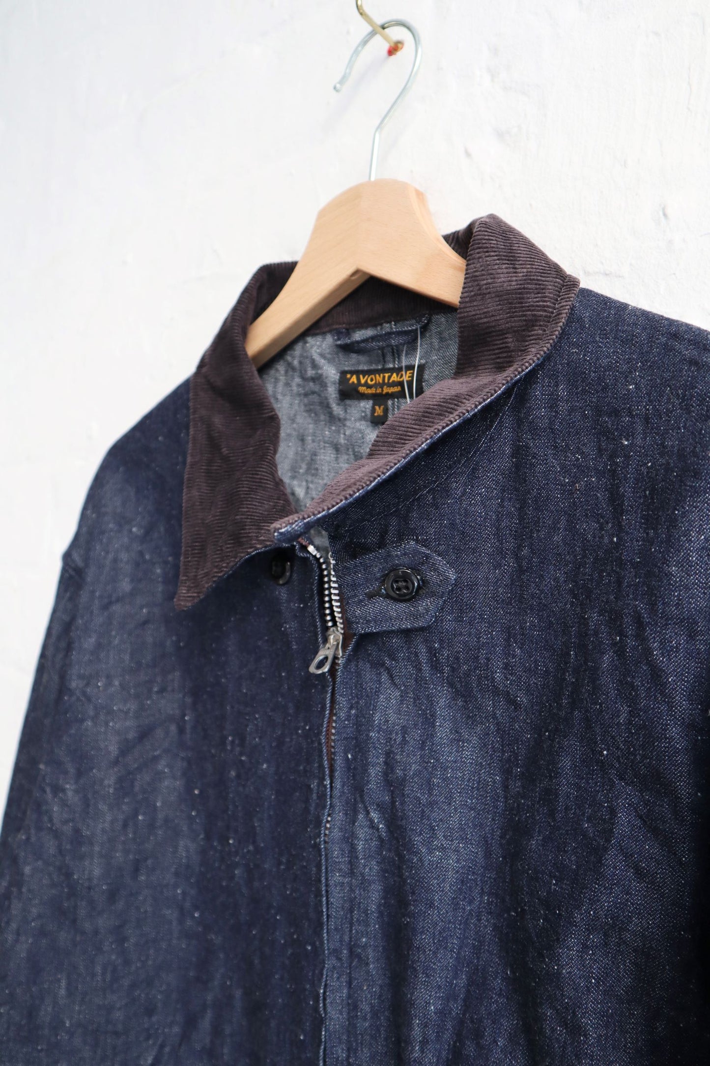 *A Vontade - Cord Collar Zip Work Jacket, Indigo