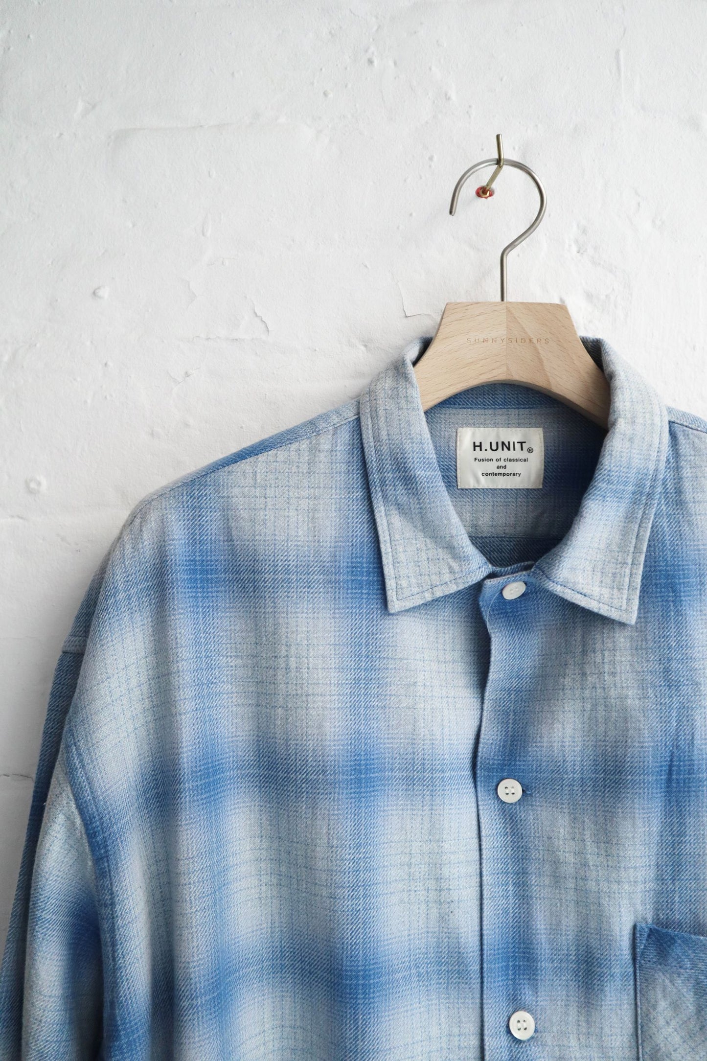 H.Unit - Indigo Checked Work Shirt, Blue