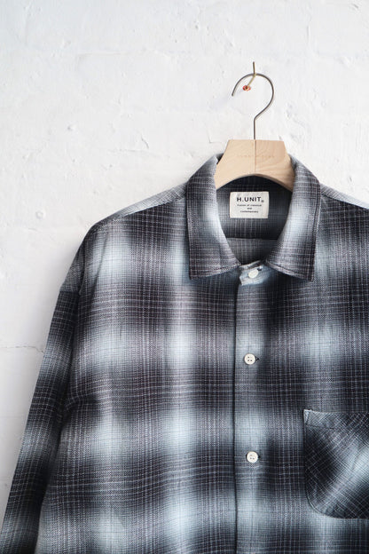 SUNNYSIDERS_H.UNIT_H.Unit - Indigo Checked Work Shirt, Black_Shirts
