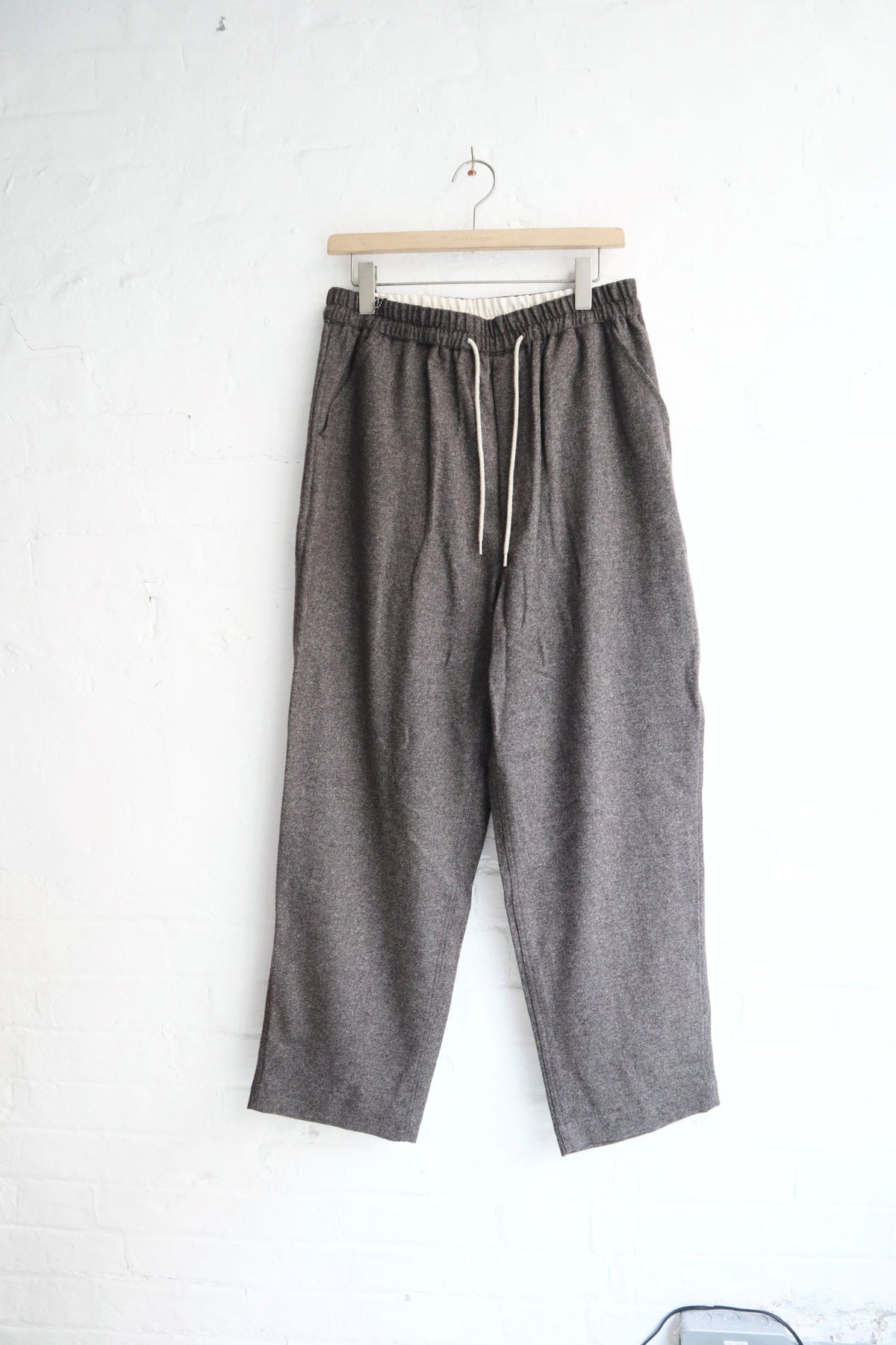 H.Unit - Wool Easy Pants, Brown