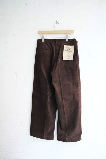 H.Unit - Crown Size Trouser, Brown Corduroy