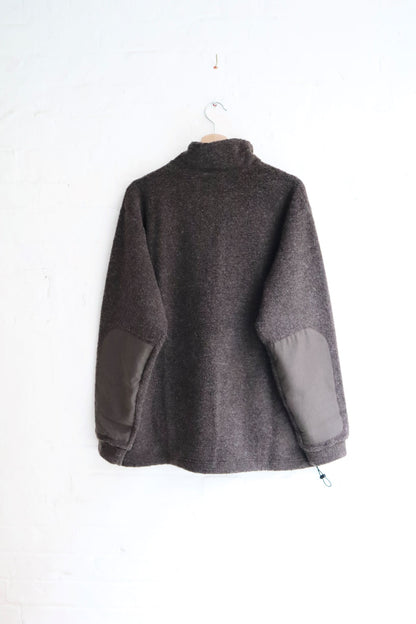 *A Vontade - Wool Pile Half-Zip Pullover, Dark Brown