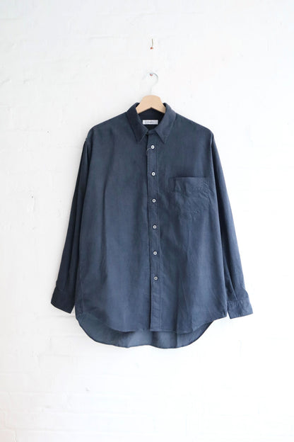 Fujito - Snap Down Collar Shirt, Navy Corduroy