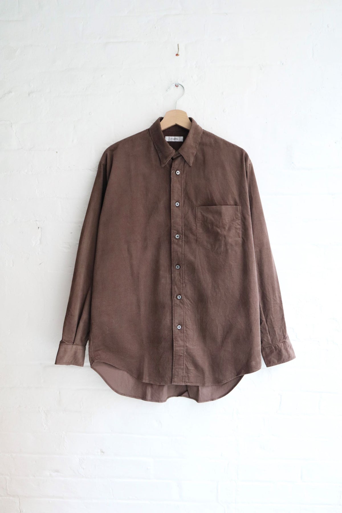 SUNNYSIDERS_FUJITO_Fujito - Snap Down Collar Shirt, Brown Corduroy_Shirts
