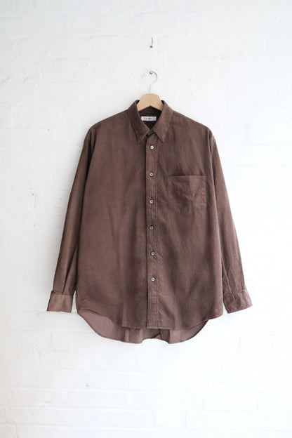 SUNNYSIDERS_FUJITO_Fujito - Snap Down Collar Shirt, Brown Corduroy_Shirts
