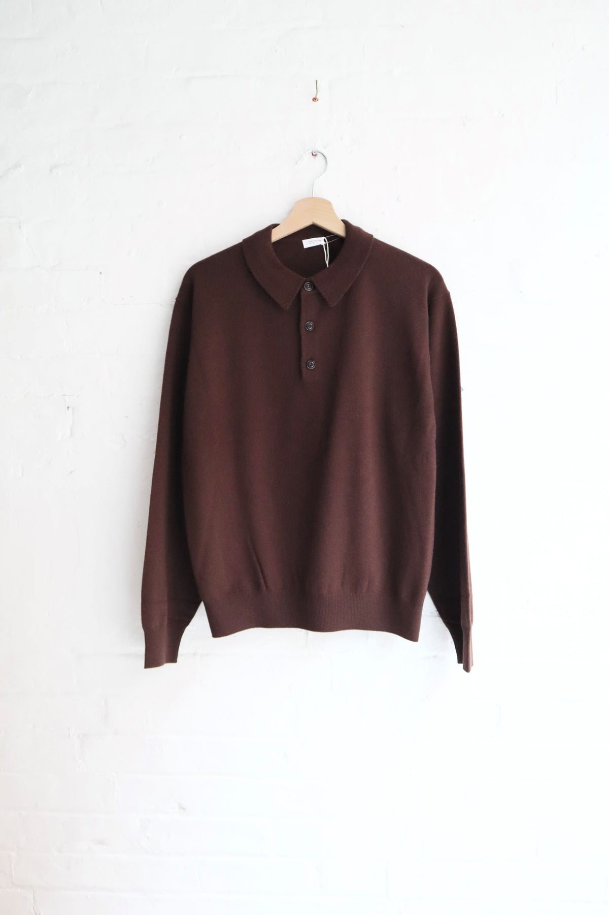 Crepuscule - Long Sleeve Polo Knit, Brown