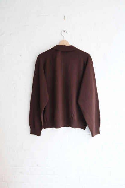 Crepuscule - Long Sleeve Polo Knit, Brown