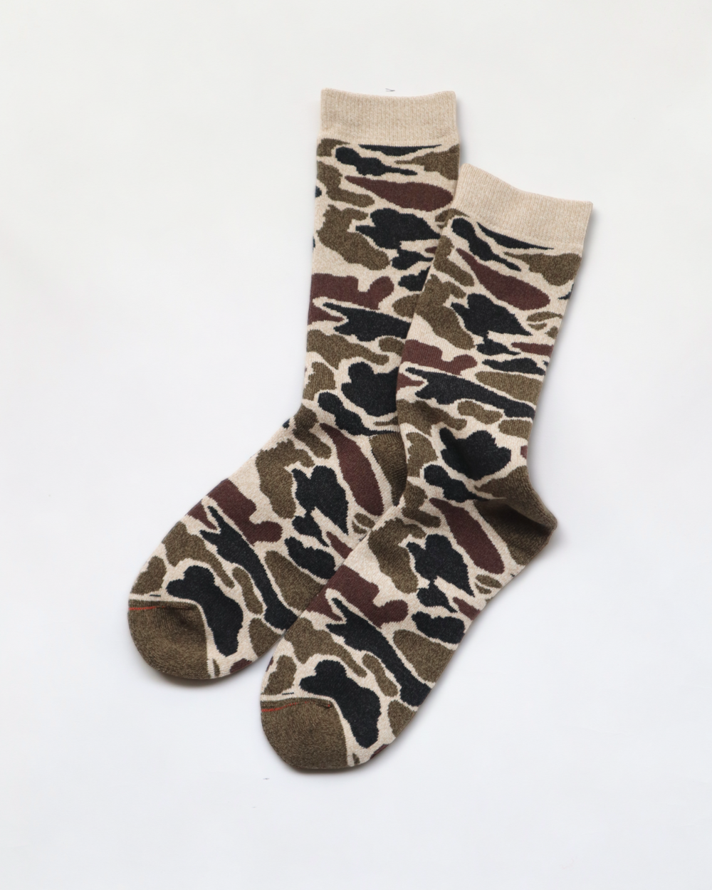 Rototo - Pile Camo Crew Socks, Beige