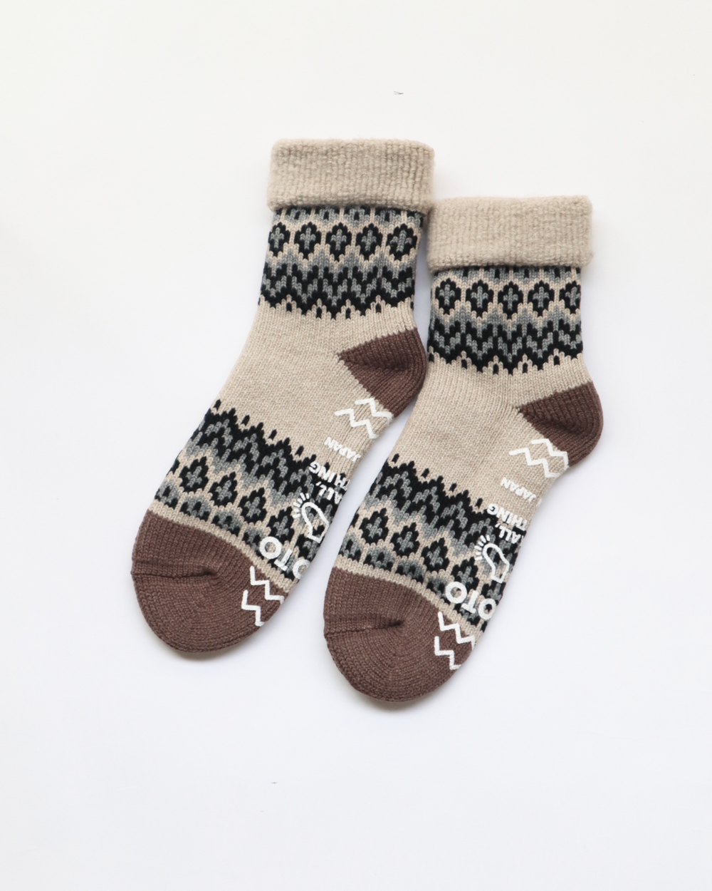 Rototo - Comfy Room Socks 'Nordic', Ivory