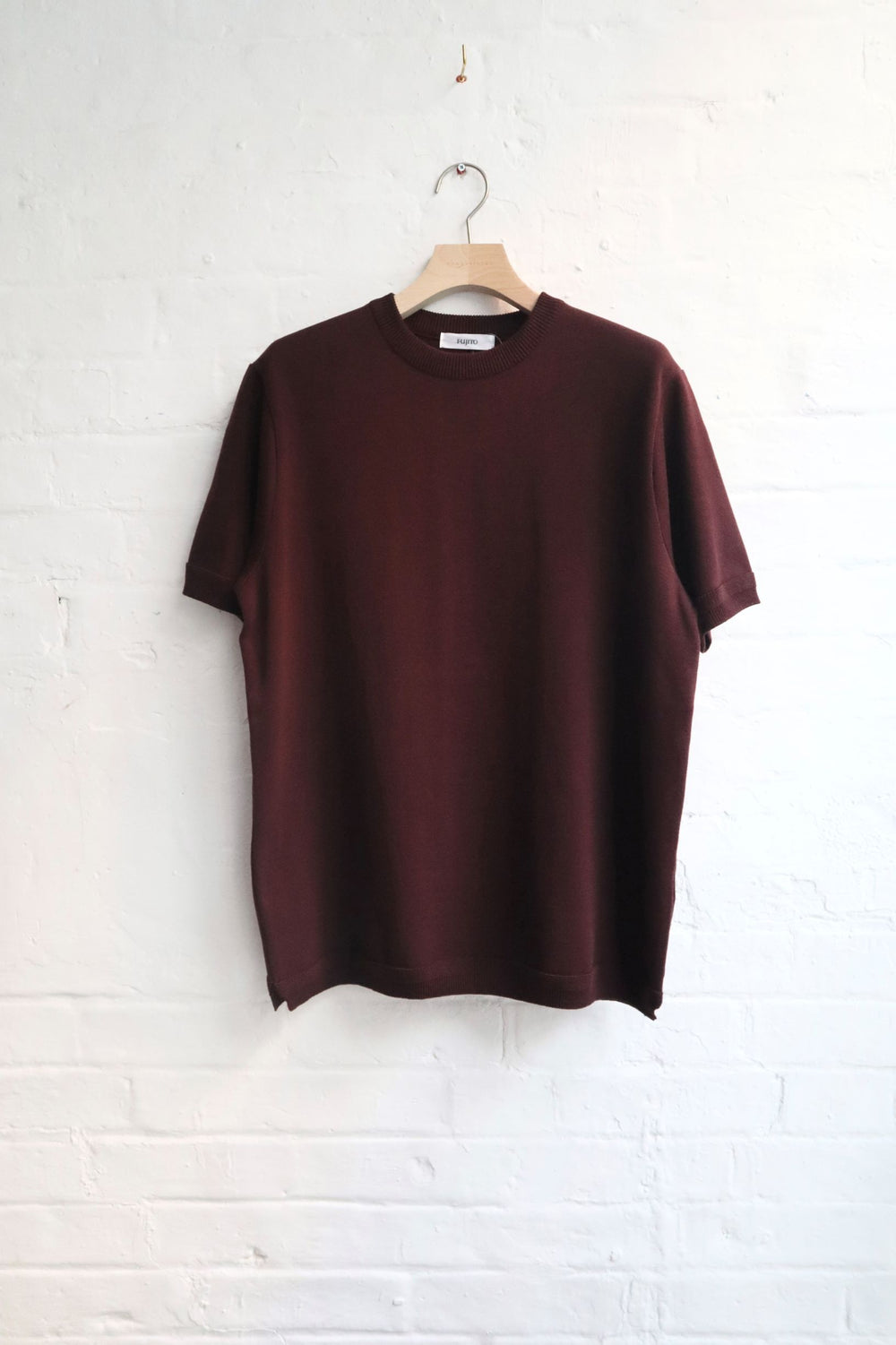 Fujito - C/N Knit T-Shirt, Dark Wine