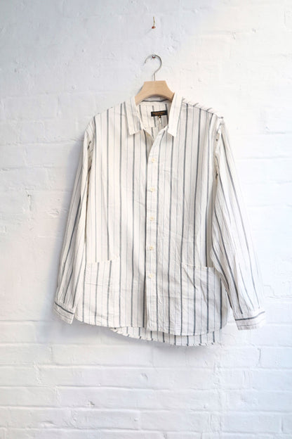 *A Vontade - Apron Shirt, Natural / Navy Stripe