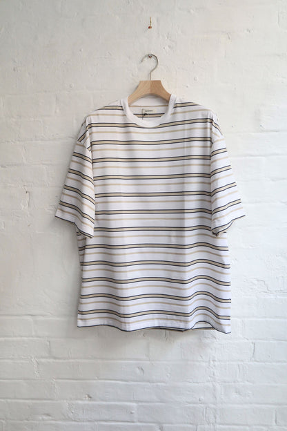 Sunnysiders - Oversized Multiborder T-Shirt, Mocha