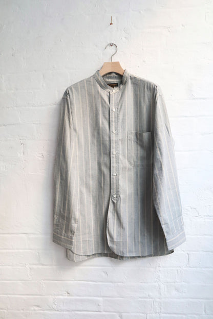 *A Vontade - Banded Collar Shirt, Blue Multi Stripe