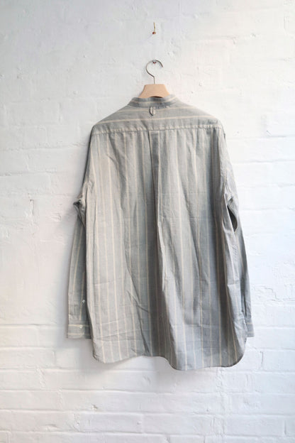 *A Vontade - Banded Collar Shirt, Blue Multi Stripe