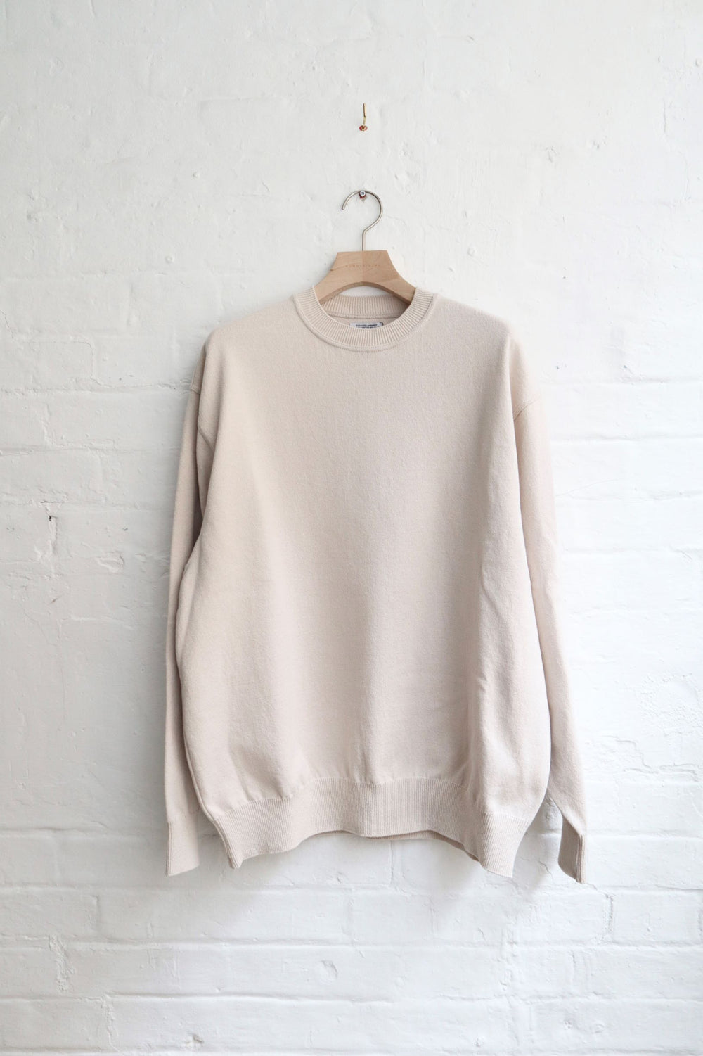 Yonetomi - Wave Cotton Knit Pull Over, Beige