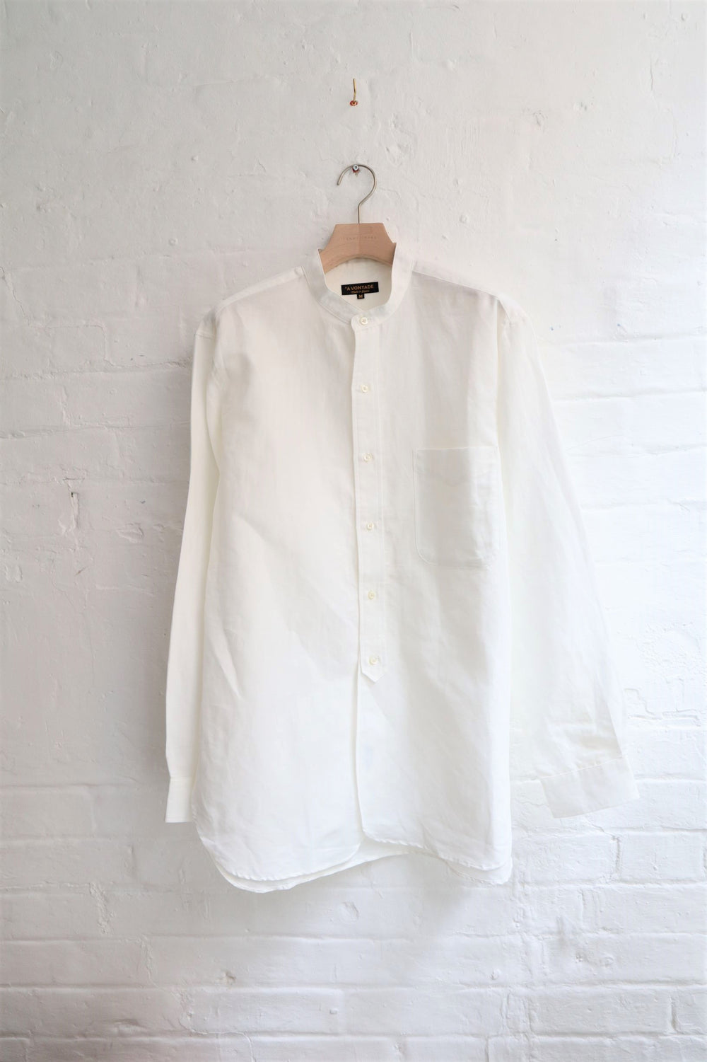 *A Vontade - Banded Collar Shirt, White