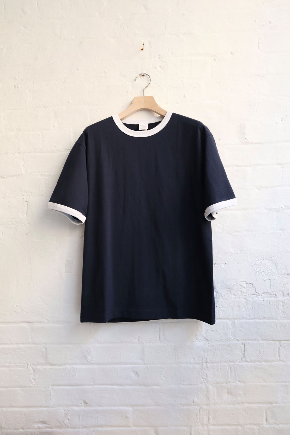 *A Vontade - Ringer T-Shirt, Dark Navy / White