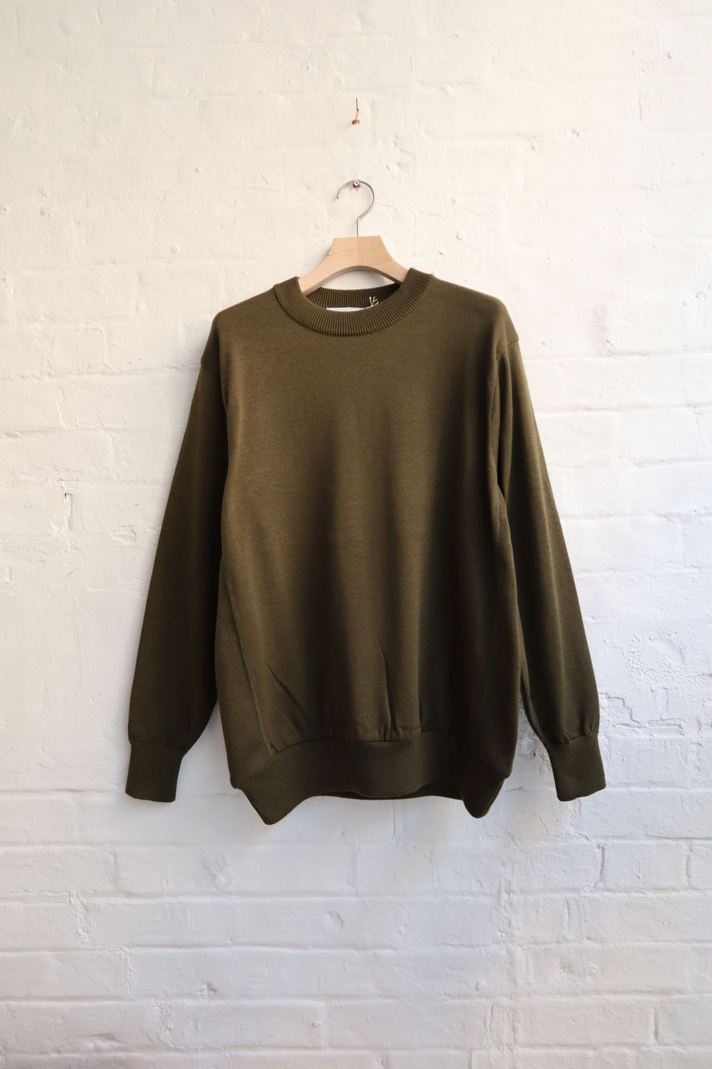 SUNNYSIDERS_FUJITO_Side Rib Sweater [WF1-K38] Khaki_knitwear