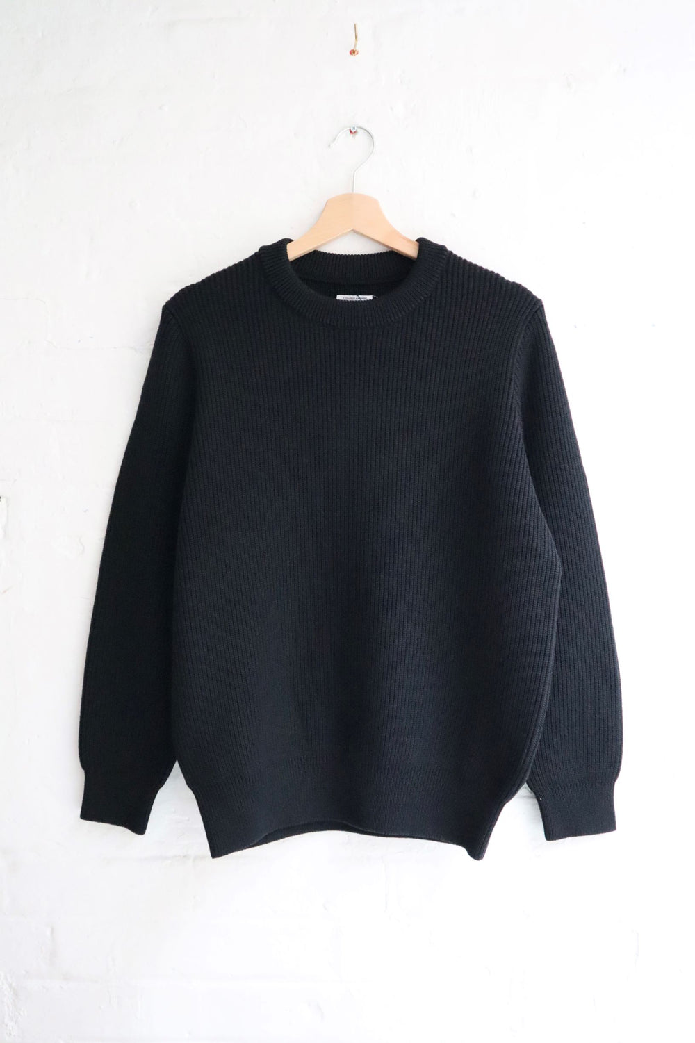 Yonetomi - Fine Wool Rib Knit Pullover, Black