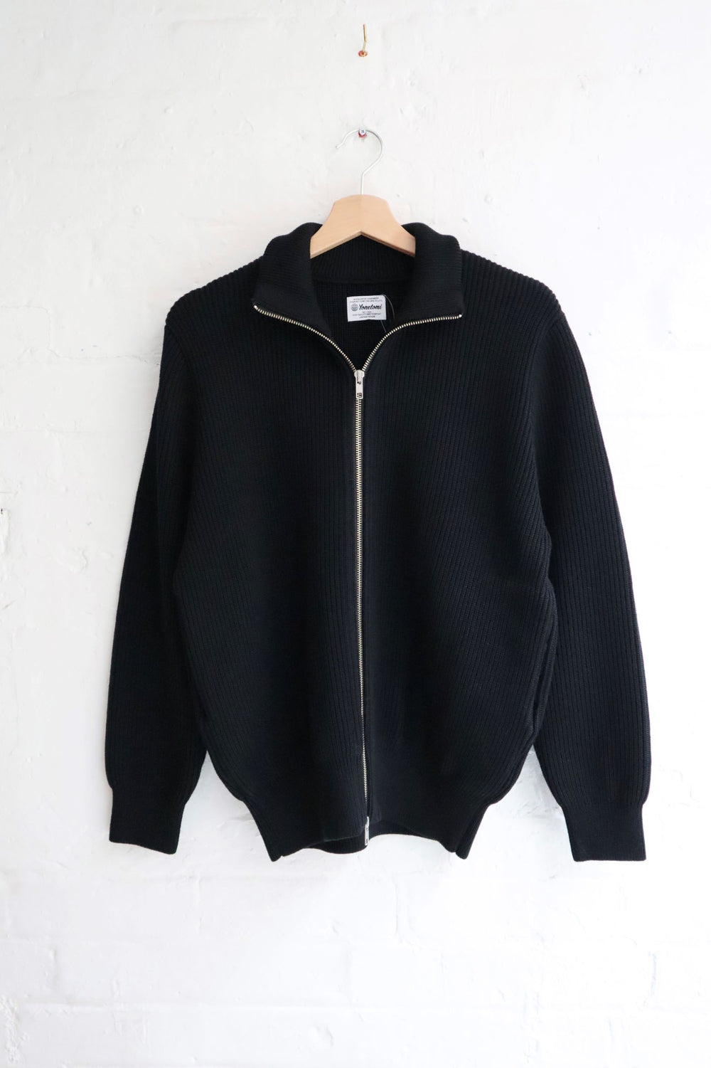 Yonetomi - Fine Wool Rib Knit Blouson, Black