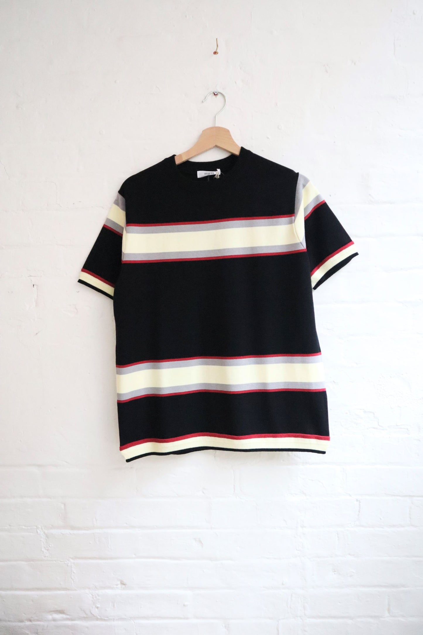 Fujito - Knit T-Shirt, Black Border