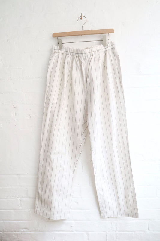 Sunnysiders - Lounge Pants, Ivory / Black Stripe