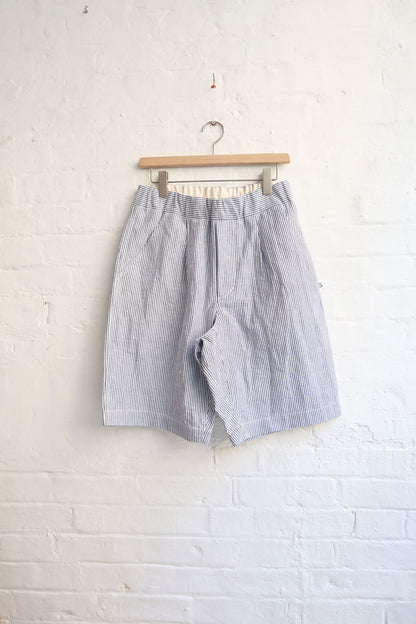 SUNNYSIDERS_FUJITO_Fujito - Wide Easy Shorts, Navy Seersucker_Shorts