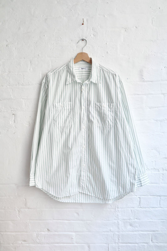 SUNNYSIDERS_FUJITO_Fujito - Work Shirt, Green Stripe_Shirts