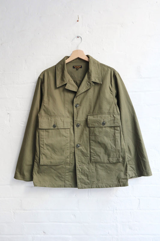*A Vontade - Naval Utility Jacket, Olive Herringbone