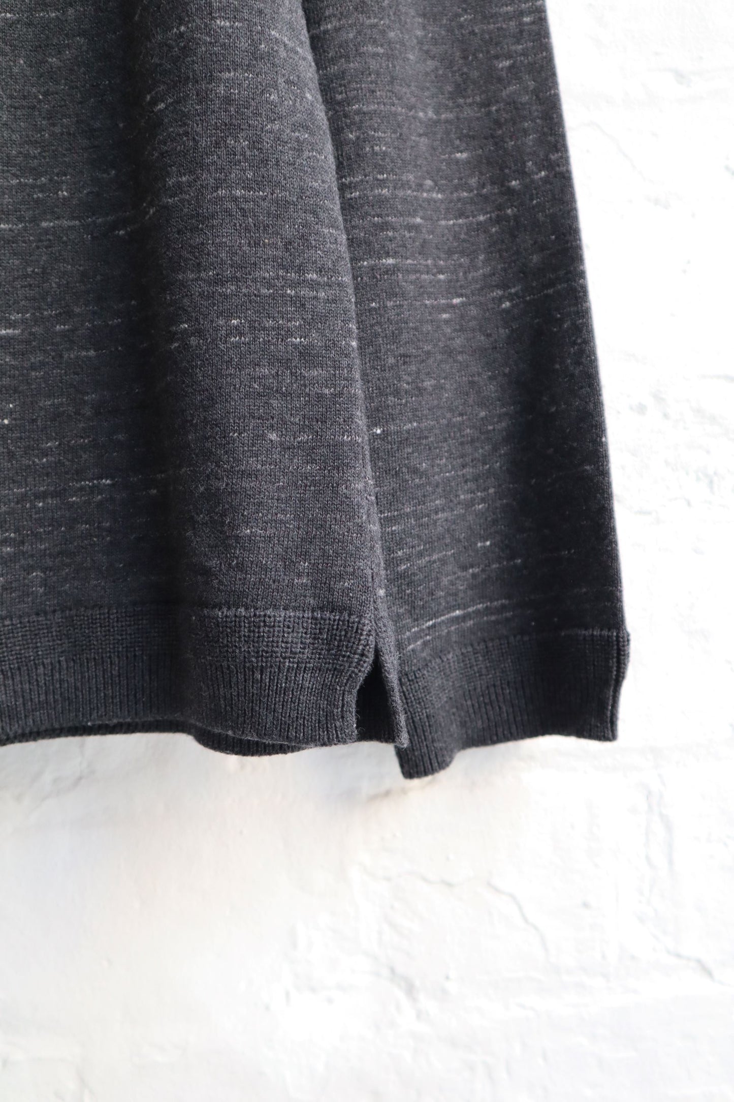 Fujito - Cotton Knit Long Sleeve, Charcoal Border