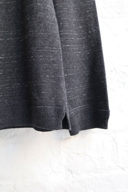 Fujito - Cotton Knit Long Sleeve, Charcoal Border