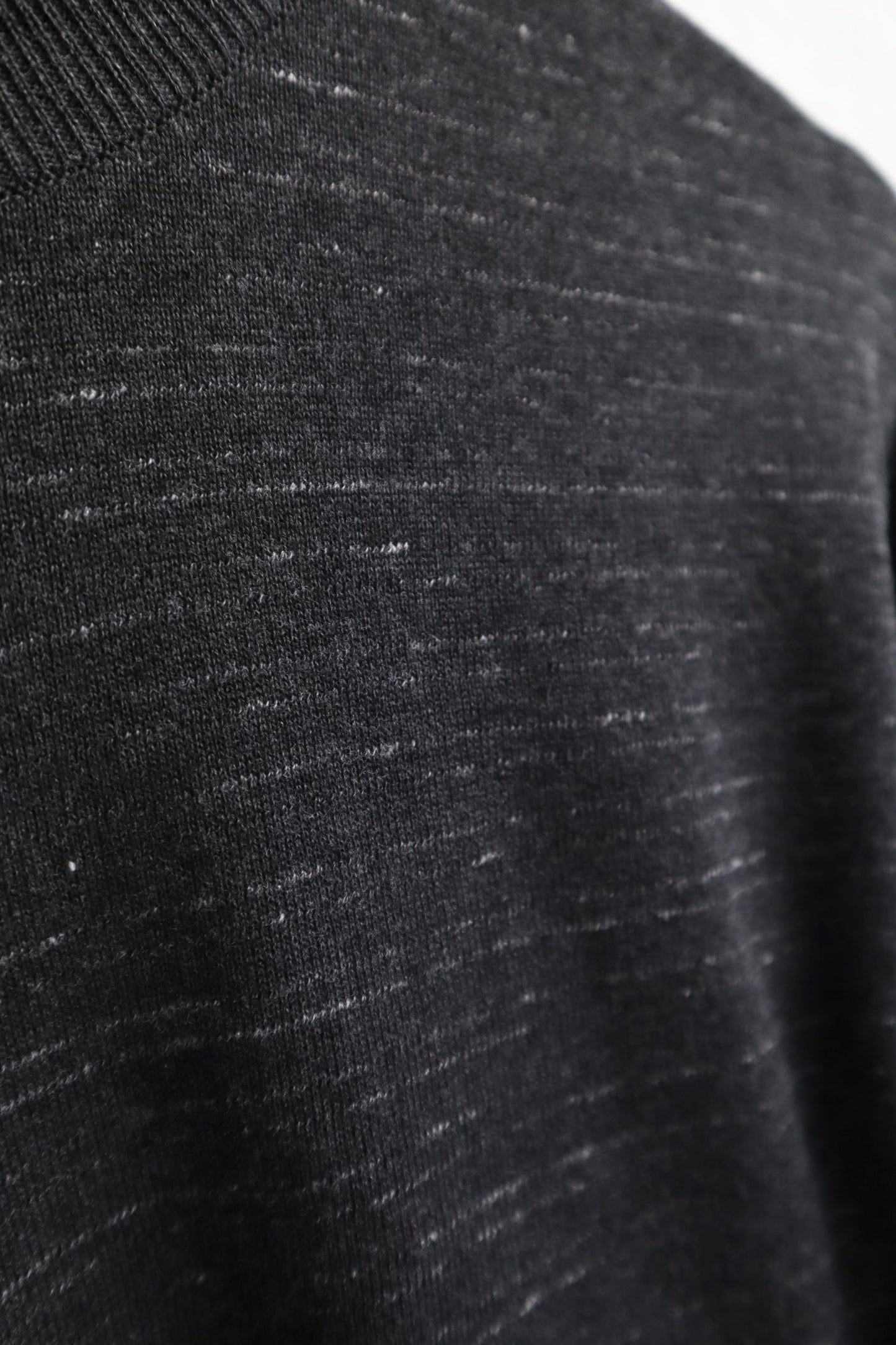 Fujito - Cotton Knit Long Sleeve, Charcoal Border