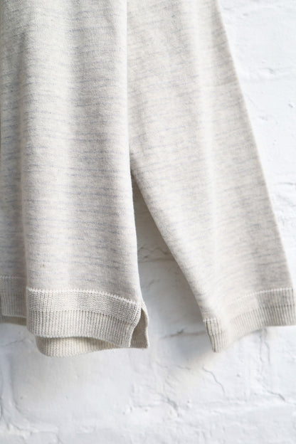 Fujito - Cotton Knit Long Sleeve, Oatmeal Border