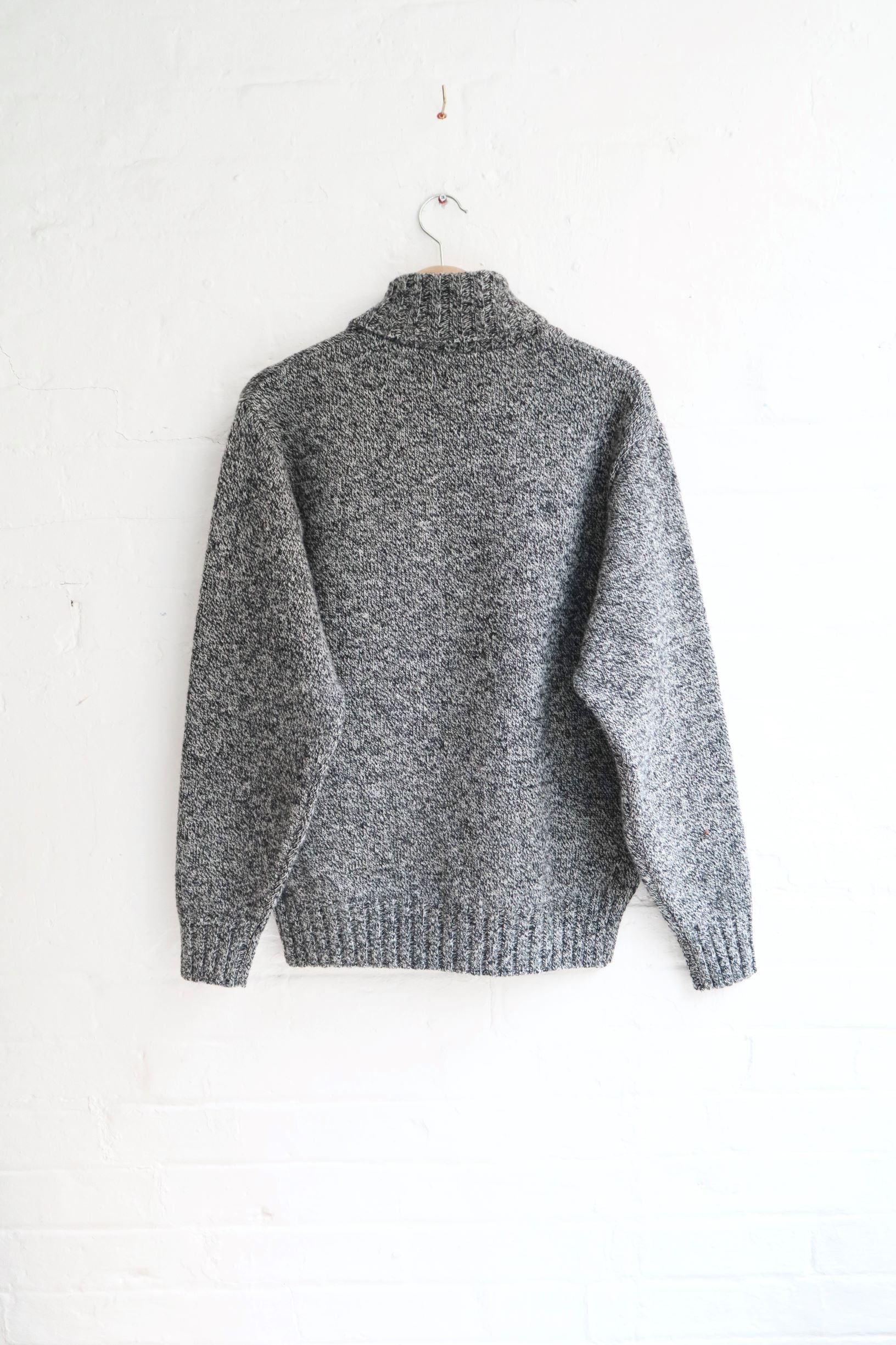 SUNNYSIDERS_FUJITO_Fujito - Shawl Collar Sweater, Mix Black_knitwear