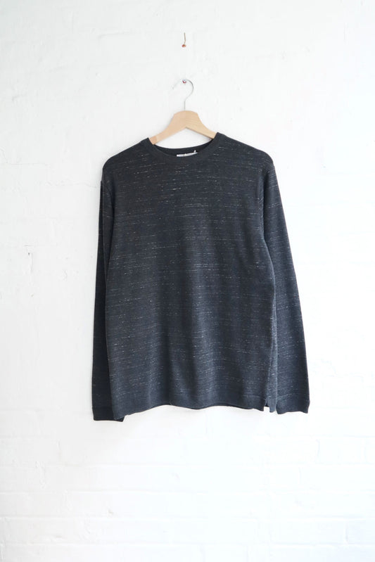 Fujito - Cotton Knit Long Sleeve, Charcoal Border