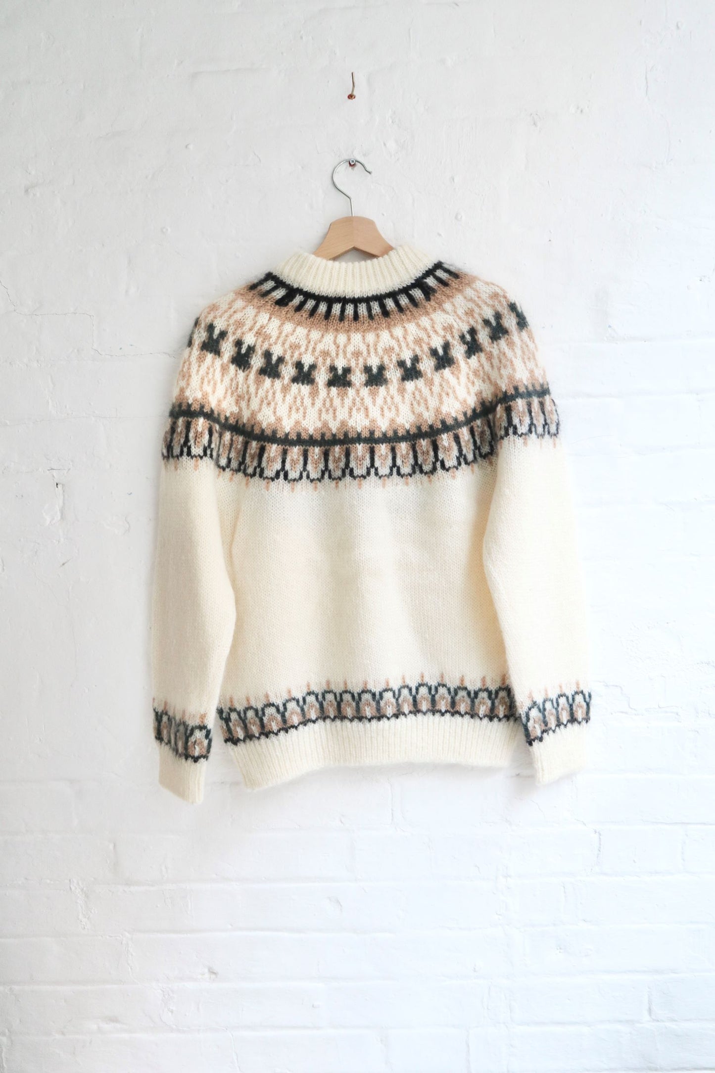 Yonetomi - Mohair Fairisle Jumper, White