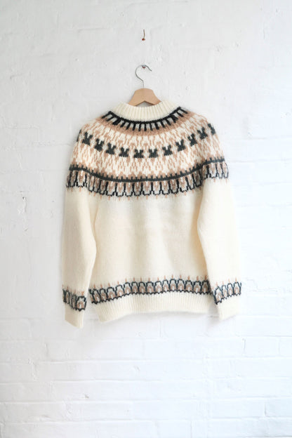 Yonetomi - Mohair Fairisle Jumper, White