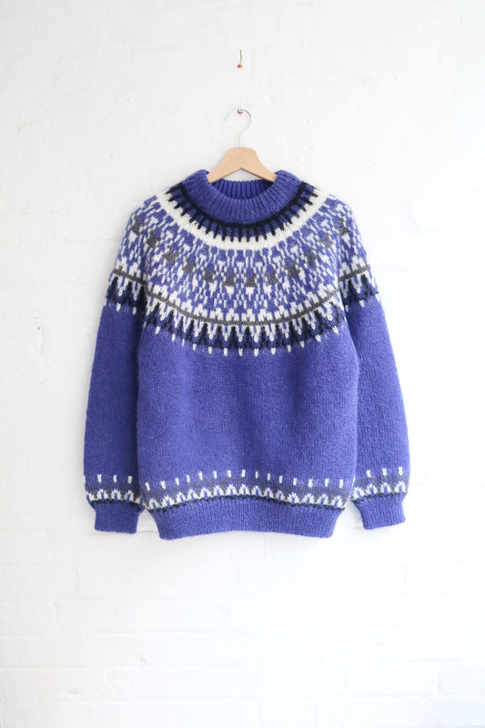Yonetomi - Mohair Fairisle Jumper, Purple