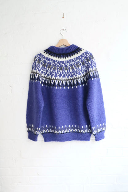 Yonetomi - Mohair Fairisle Jumper, Purple