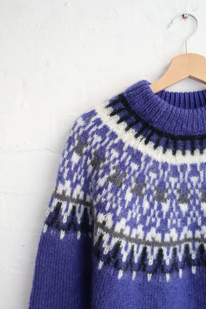 Yonetomi - Mohair Fairisle Jumper, Purple
