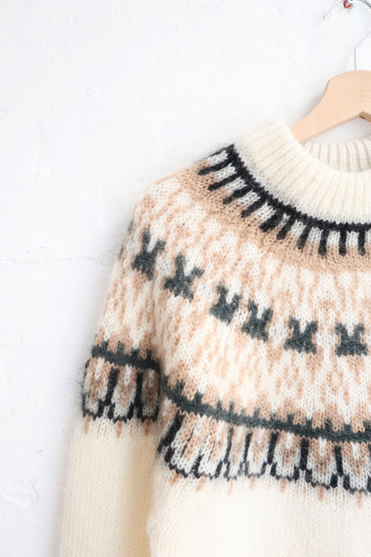 Yonetomi - Mohair Fairisle Jumper, White