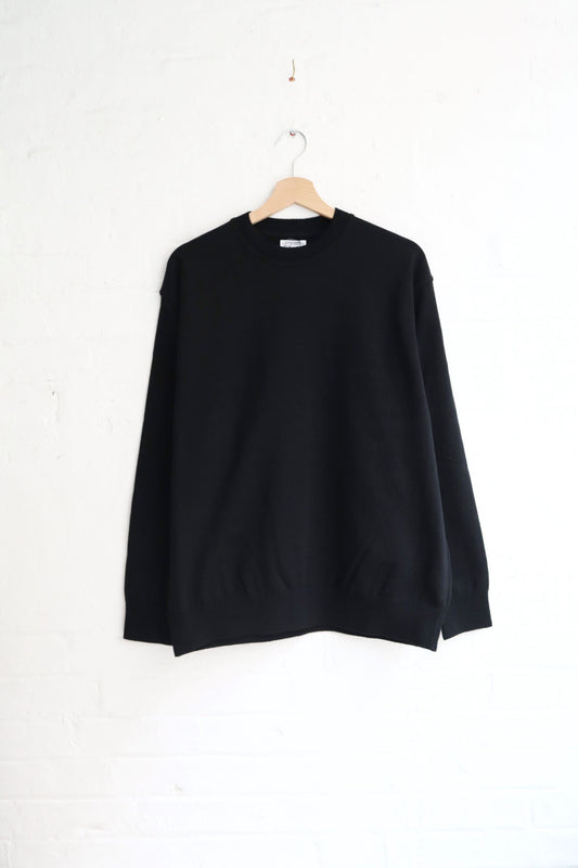 Yonetomi - Wave Cotton Knit Pullover, Black